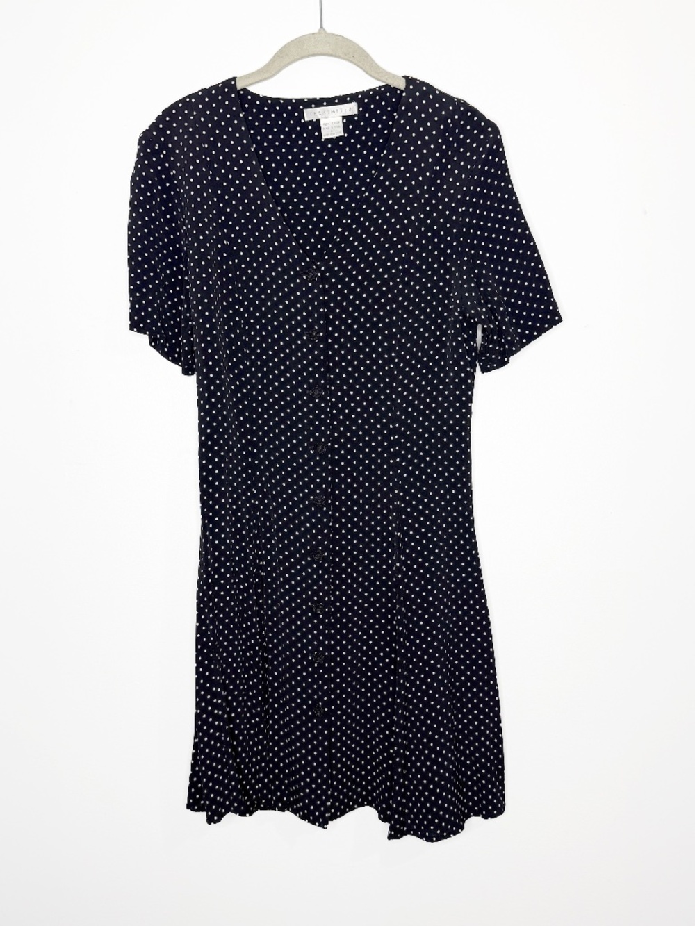 Vintage 90s The Limited Polka Dot Rayon Lace-Up Back Mini Dress L